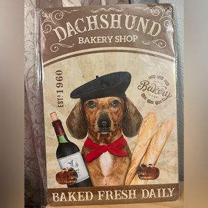 Dachshund 12”x8” tin decor sign